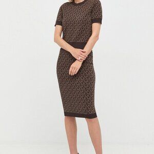 Michael Kors Chocolate Knit Ensemble Size Large EUC